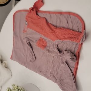 3m girl strechy,swaddle, beanie layette set